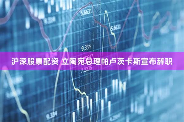沪深股票配资 立陶宛总理帕卢茨卡斯宣布辞职