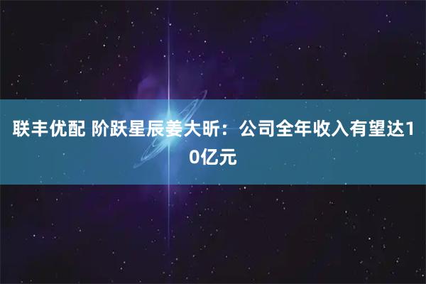 联丰优配 阶跃星辰姜大昕：公司全年收入有望达10亿元
