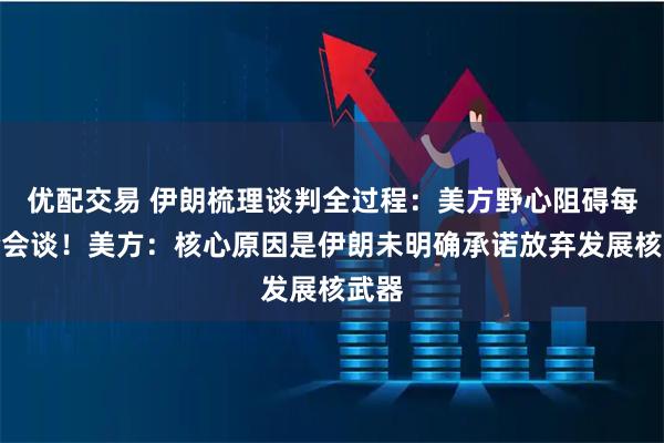 优配交易 伊朗梳理谈判全过程：美方野心阻碍每一轮会谈！美方：核心原因是伊朗未明确承诺放弃发展核武器